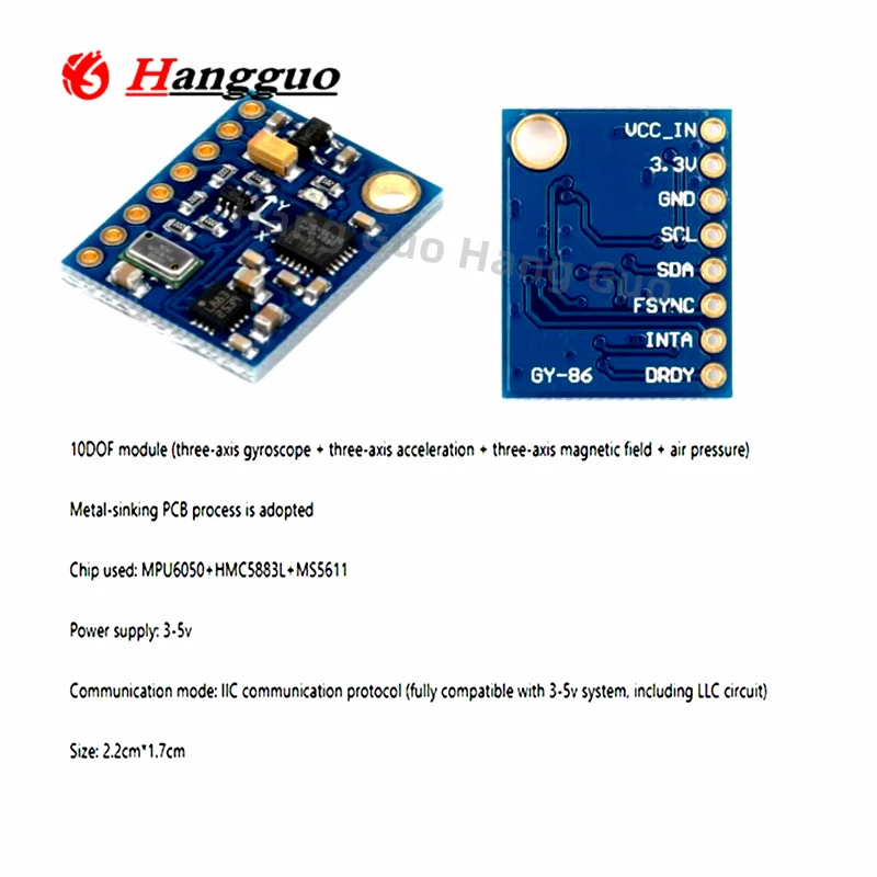 GY-86 10DOF MS5611 HMC5883L MP - Mpu6050 ulasan dan harga